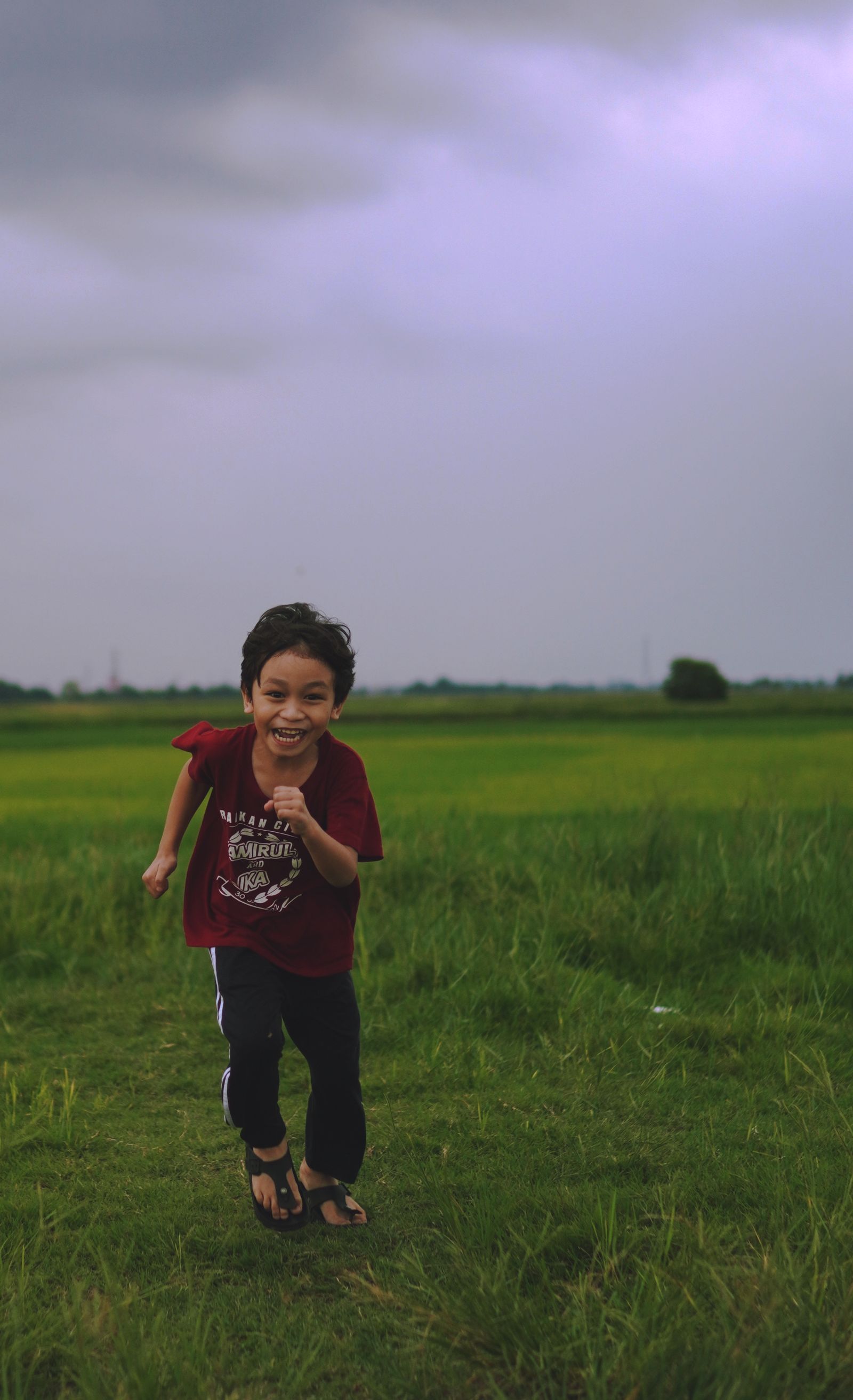 A child in a field
